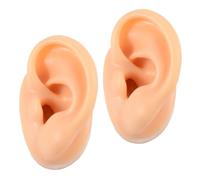 NOLITOY 2 pièces Modèles Oreilles Silicone Réalistes pour Pratique de Perçage et Affichage Accessoires Design de Canal Artificiel pour Formation Acupuncture et Nettoyage des Oreilles