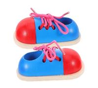 NOLITOY 2 pièces Montessori Bois pour Apprentissage Du Laçage de Chaussures Activité Éducative de Coordination Œil-main pour Garçon Fille Âge Préscolaire Développement des Compétences
