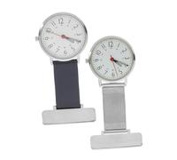 NOLITOY 2 pièces Montre de Poche Infirmière Métal Argent et Bleu Montre Portable pour Médecins et Infirmiers Design Simple 2pcs