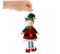 NOLITOY 2 Pièces Ornements Couple de Lutins de Noël Peluche Décorations Suspendues Légères pour Sapin Étagères et Ambiance Festive Hivernale