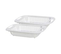 NOLITOY 2 pièces Panier Egouttoir de Cuisine Extensible Panier Vidange Multifonctionnel à Poser sur Évier Égouttoir Pratique à Coins Arrondis pour Légumes et Fruits Facile à Nettoyer et