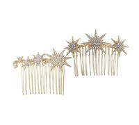 NOLITOY 2 pièces Peigne Cheveux avec Strass Élégant pour Femmes Épingle Latérale Légère pour Mariage Soirée et Cadeau Accessoire Nuptial Métal