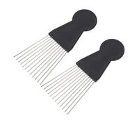NOLITOY 2 pièces Peignes à Cheveux Acier pour Hommes Peigne Afro à Dents Larges Antistatique Outil Coiffure Professionnel pour Cheveux Bouclés et Huileux