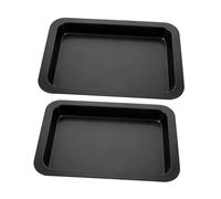 NOLITOY 2 pièces Plaque de Cuisson Rectangulaire Acier Moule Pâtisserie Antiadhésif Petite Plaque de Cuisson pour Gâteaux et Biscuits et Facile à Nettoyer Adapté Aux Débutants et