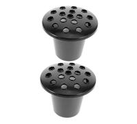NOLITOY 2 pièces Porte-Fleurs Funéraire Plastique Noir Lot de Supports pour Décorations de Tombeaux Base Lotus Résistante pour Arrangements Floraux Commémoratifs