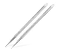 NOLITOY 2 pièces Poussoir à Cuticules Ongles Double Tête Acier Inoxydable Outil Grattoir Vernis Ongles pour Retirer Peau Morte Pousse-cuticules Manucure et Pédicure Pratique Ergonomique
