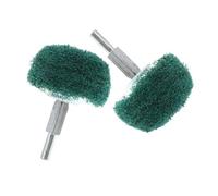 NOLITOY 2 Pièces Roue de Polissage Fibres Vertes Forme de Champignon avec Manche Accessoire de Meulage pour Perceuse Compatible Bijoux Automobile et Travail Bois