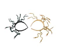 NOLITOY 2 Pièces Serre-tête Serpent Flexible pour Femme Accessoire Costume Égyptien Couronne Tête de Serpent Vert Foncé et Or Terreux Décoration Cosplay Pharaon Halloween