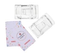 NOLITOY 2 Pièces Silicone Nail Stamper Set For French Tip Art Soft Transparent Silicone Tool For Precise DIY Manicure Portable Professional Nail Art Supplies