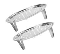 NOLITOY 2 Pièces Support de Cuisson Vapeur Acier Inoxydable Plateau Rond à Stable Polyvalent pour Cuisson et Réchauffage Rack Compact et pour Cuisine Organisée