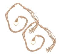 NOLITOY 2 pièces Suspension Plante Macramé Corde Jute Panier Suspendu Intérieur Support Pot Fleur