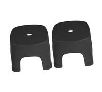 NOLITOY 2 pièces Tabouret Escabeau PVC Antidérapant pour Adultes Léger et Robuste Marchepied Polyvalent pour Salle de Bain et Toilette Lot de Petits Tabourets Noir