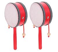 NOLITOY 2 pièces Tambours à Secouer Traditionnels pour Jouets Éducatifs Précoces de Percussion Renforcement Cognition des Couleurs et