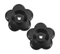 NOLITOY 2 Pièces Volant de Commande de Vanne en Bakélite Noire Carrée, Poignée Résistante à L'usure Prise Confortable pour Robinet Extérieur et Vanne de Radiateur