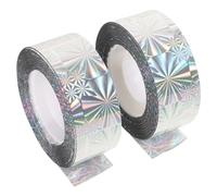 NOLITOY 2 Rouleaux Ruban Réfléchissant Double Face Anti-Oiseaux Banderole Holographique pour Éloigner Pigeons et Oiseaux Jardin Balcon et Verger et Facile à Installer