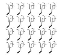 NOLITOY 20 ensembles Crochets Panneau Perforé Fer avec Caps Protection Crochet Trois Robuste Anti-rouille pour Rangement Outils Garage Atelier Supermarché