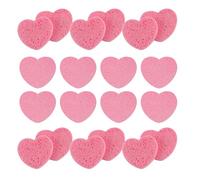 NOLITOY 20 Éponges Nettoyantes Visage de Cœur 6,3X6,3 CM en Cellulose de Bois et Coton, Exfoliantes, Douces Peau, Maison Voyages