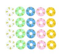 NOLITOY 20 Mini Bouées de Natation en PVC Robustes Accessoires pour Maison de Poupée Décorations Colorées Ornements Miniatures pour Photo et Fête