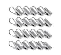 NOLITOY 20 pièces Lot de Anneaux Pince pour Rideaux Acier Inoxydable Clips Robustes avec Crochet pour Tringles Fixation Facile et Résistante pour Rideaux et Tentures