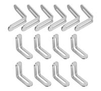 NOLITOY 20 Pièces Lot de Équerres Acier Inoxydable avec Rainures Connecteurs Angle Droit pour Meubles Support Robuste pour Étagères Armoires et Tables Fixation et Facile