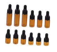 NOLITOY 20 pièces Lot de Flacons Verre Teinté Miniatures Rechargeables pour Huiles Essentielles Fiole Voyage Compacte avec Pipette Conteneurs Portables pour Aromathérapie et Cosmétiques