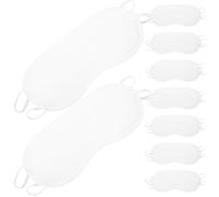 NOLITOY 20 pièces Masque de Sommeil Jetable Polyester Imitation Soie Cache-yeux Confortable pour Voyage Bureau et Maison la Lumière Adapté à Tous Lot de Masques Blancs