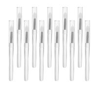 NOLITOY 20 Pièces Silicone Nail Art Applicator Brushes Transparent Soft Reusable Nail Powder Brush Set For Precise Metallic Mirror Effect Manicure