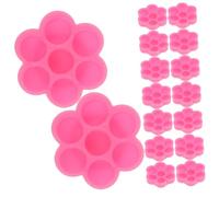 NOLITOY 200 pièces Support de Colle à Cils Jetable Porte-pigment pour Extensions de Cils et Conteneur Vernis à Ongles Anneau de Rangement Stable pour Débutants
