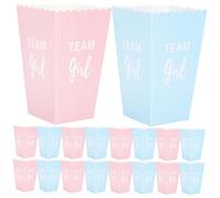 NOLITOY 24 pièces Boîtes Popcorn Papier pour Gender Reveal Party Conteneurs Snacks Fille et Garçon Boîtes Cadeaux Popcorn et Friandises pour Fête et Anniversaire