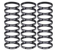 NOLITOY 24 Pièces Lot de Bracelets Confortable et Souvenir Solide en Silicone Noir pour Remise de Diplômes 2026, Bracelet Unisexe pour Fête de Fin D'études
