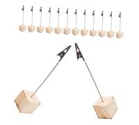 NOLITOY 24 pièces Porte Mémo Cube Vintage Bois avec Pince Crocodile Support Multifonction pour Bureau Photos Cartes et Notes Accessoire Compact pour Organisation Bureau