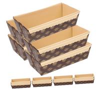 NOLITOY 25 pièces Moules à Gâteau Papier Kraft Épais Résistants Chaleur pour Cuisson Rectangulaire Chiffon Cake Caissettes Pâtisserie pour Boulangerie et Desserts