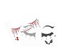 NOLITOY 2feuilles Temporaires De Visage Halloween Avec Autocollants De Décoration Effrayants Stickers De Maquillage Pour Fête Cosplay Jour Des Morts Designs Uniques Et Amusants