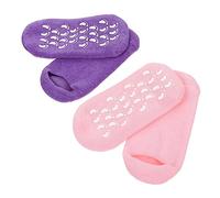 NOLITOY 2paires Socks Gel Hydratants Pour Prendre Soin Chaussettes Confortables Gel Pour Réparer Les Talons Fissurés Et Nourrir La Peau Couleurs