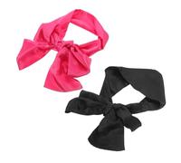 NOLITOY 2pièces Bandeau Satin Large Antidérapant Pour Perruques Femme Rose Et Noir Accessoires Cheveux Confortables Pour Sport Yoga Et Coiffure