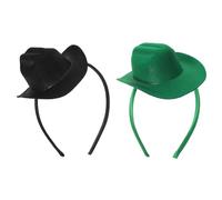 NOLITOY 2pièces Bandeaux de Style Western pour Femmes et Filles Mini Serre-tête Chapeau de Cowboy Accessoires de Coiffure pour Déguisement et Fêtes