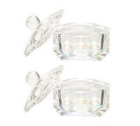 NOLITOY 2pièces Coupelles Ongles Verre Ab Coloré Avec Couvercle Récipients Manucure Pour Liquide Acrylique Et Mélange De Poudre Petit Bol Et Facile à Nettoyer