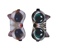 NOLITOY 2pièces Masque De Sommeil Coton Pur Avec Design De Chat Pack Pour Sommeil Réparateur