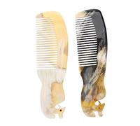 NOLITOY 2pièces Peigne de Massage à Grattage et Grattoir Corne de Bœuf Masseur et Outil de Grattage pour Cheveux Couleur Aléatoire Style Aléatoire