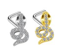 NOLITOY 2pièces Piercing Nez Inox Serpent Avec Clips Élégants Bijoux De Nez Pour Femmes Et Hommes Anneaux Acier Chirurgical Accessoire Polyvalent