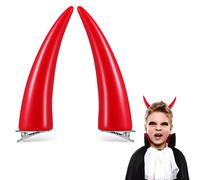 NOLITOY 2pièces Pince à Cheveux Cornes De Démon Rouge De Clips Cosplay Légers Et Confortables Pour Halloween Et Fêtes Accessoires Attrayants Pour Costumes