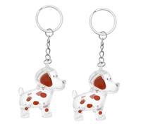 NOLITOY 2pièces Porte-clés pour Chien Souvenir de Poils Animal Double Porte-clés Commémoratif pour Collection de Poils de Chien