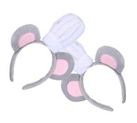 NOLITOY 2pièces Serre-tête Oreilles de Souris Grises Lot de Accessoire de Déguisement Cosplay pour Fête Chapeau de Chef Mignon