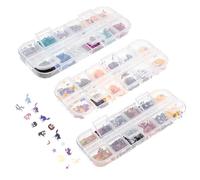 NOLITOY 3 Boîtes de Paillettes 3D pour Ongles Halloween Motifs Citrouille et Fantôme Décorations Nail Art PET Résistantes 12 G par Boîte pour Manucure Festive