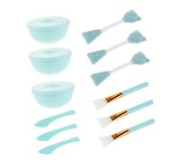 NOLITOY 3 Ensembles Bol Mélangeur Silicone et Brosse Double-usage pour Facial Kit Compact et Portable pour Application et Nettoyage des Pores