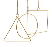 NOLITOY 3 Ensembles DIY Iron Wire Wreath Frames for Flower Garland Making Triangular Square Round Loop for Home Wall Decoration and Seasonal Crafts