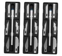 NOLITOY 3 Ensembles Set Cutters Multifonctions pour Gravure Outils de Sculpture pour Bricolage et Artisanat par Set avec Lames de Rechange pour Artistes et Designers