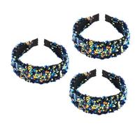 NOLITOY 3 Pièces bandeau femme hair charms hair toppers Paillettes bande de cheveux pour les femmes bandeaux pour femmes cheveux de perles cerceau de x femme