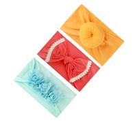 NOLITOY 3 pièces Bandeaux Élastiques pour Garçon Fille Accessoires Créatifs avec Nœud Fleurs Chiffon et Design Forme de Donut pour et Garçon Fille