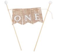 NOLITOY 3 pièces Bannière Décoration Gâteau Premier Anniversaire Fait Main Bannière Rustique pour Fête Garçon Fille Ornement Gâteau Anniversaire Unique